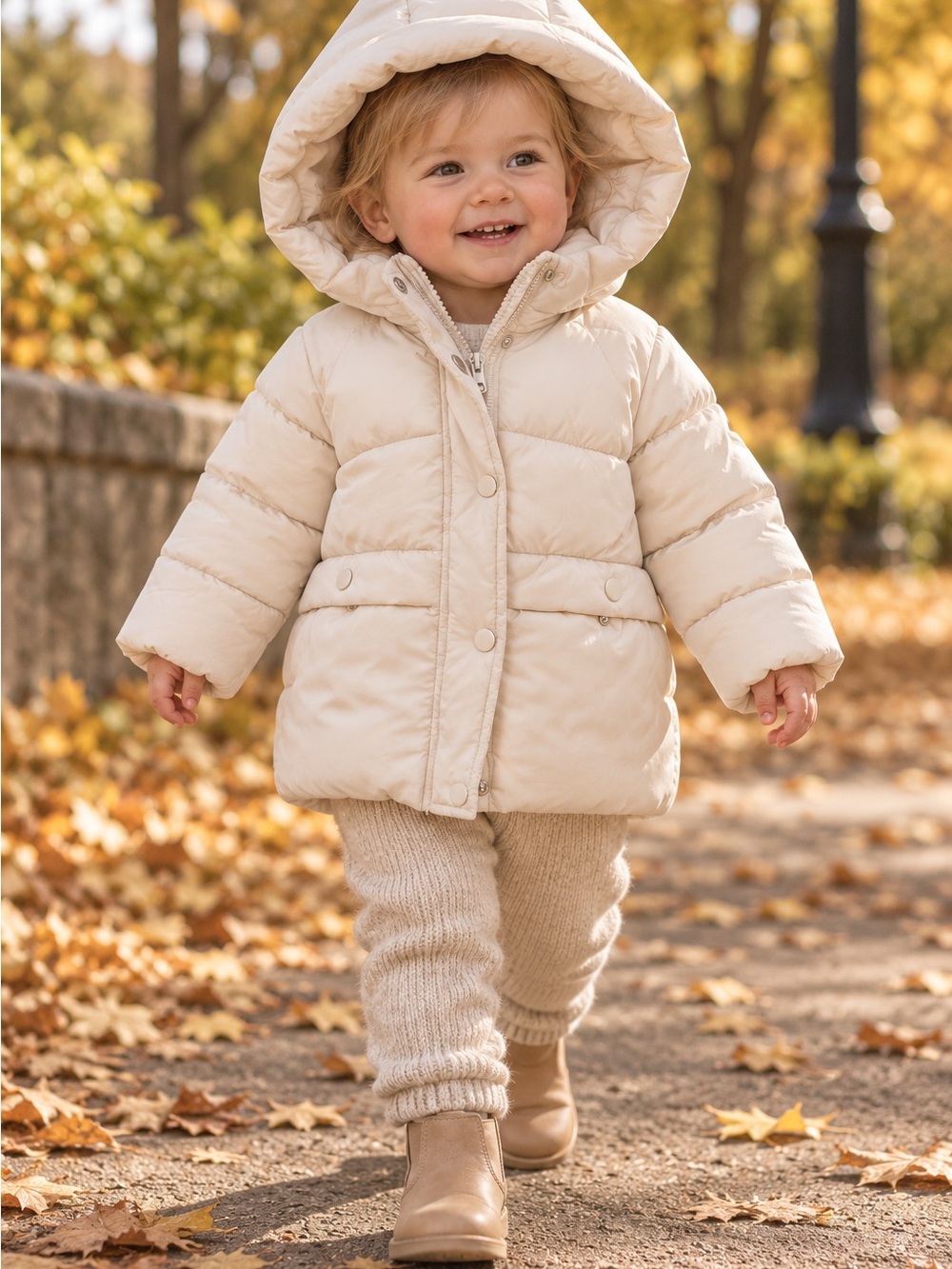 Zara Cream Puffer Hooded 18-24m